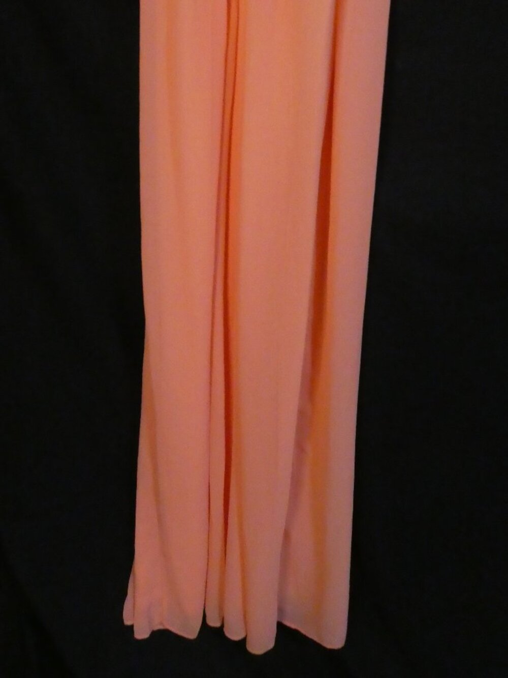 MANGO Suit Collection Beaded Halter Chiffon Maxi Dress Peach Orange - Size 9 - Picture 16 of 16